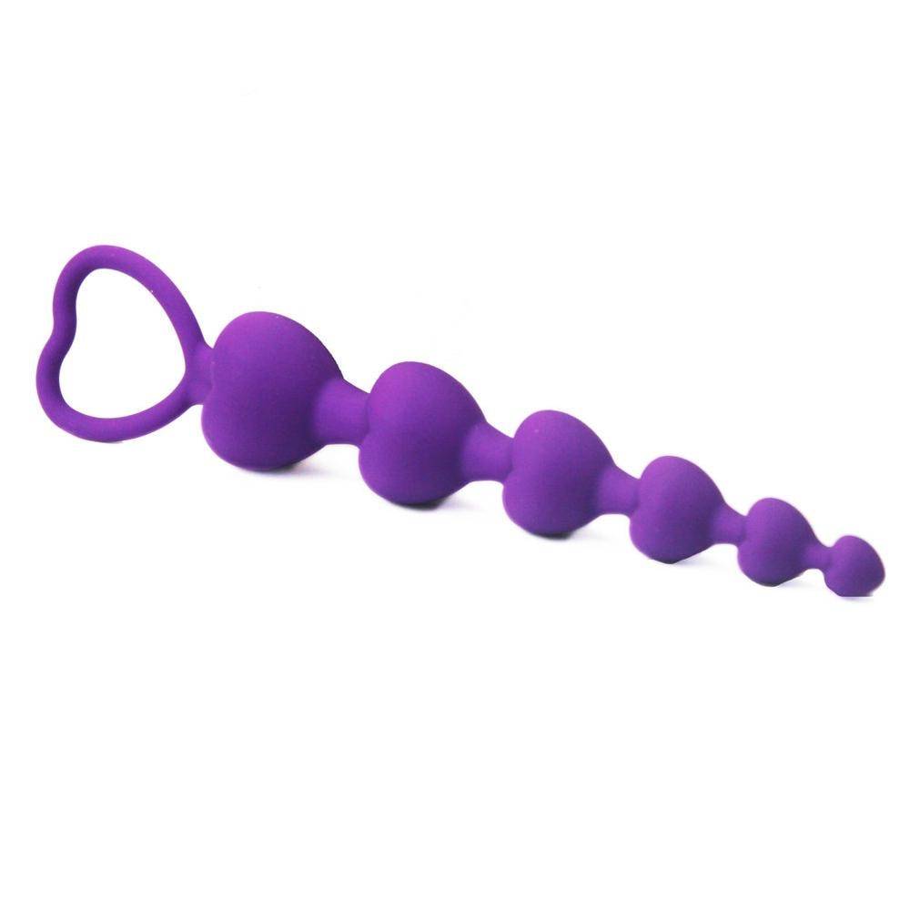 Anal Plug Beads in Shape of Heart Adult Products cb5feb1b7314637725a2e7: Black|Purple