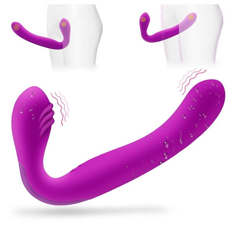 Double Pleasure Vibrating Strap On Adult Products cb5feb1b7314637725a2e7: Purple|Red