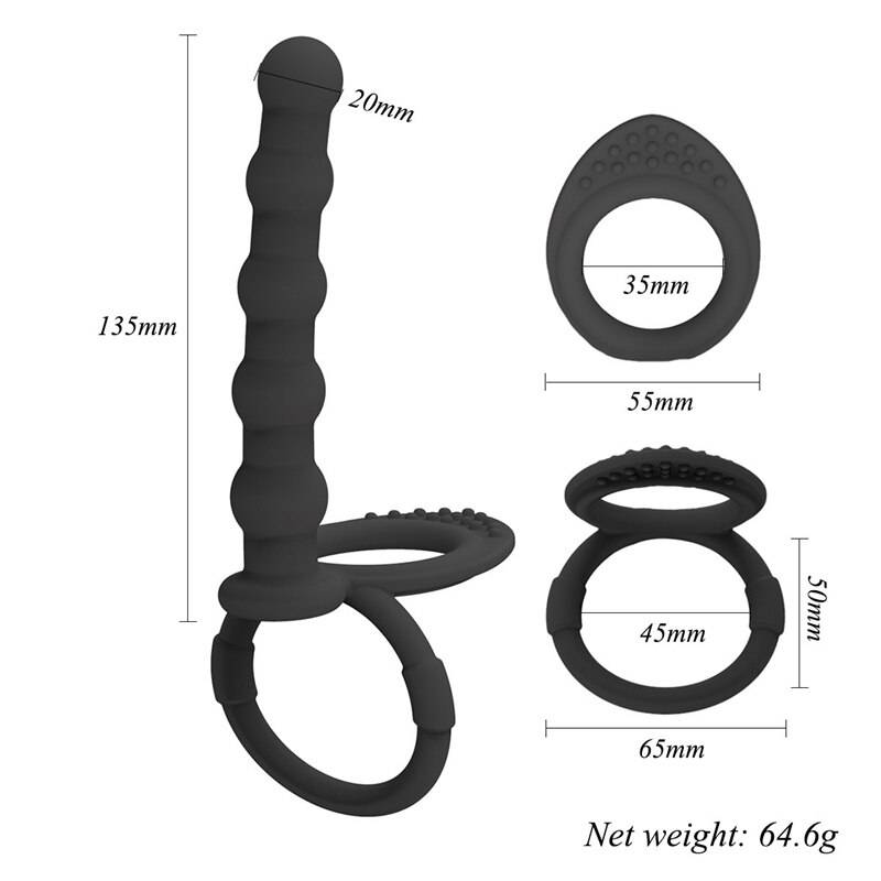 Penis Ring with Dildo Adult Products cb5feb1b7314637725a2e7: Anal Bead|Vibrator