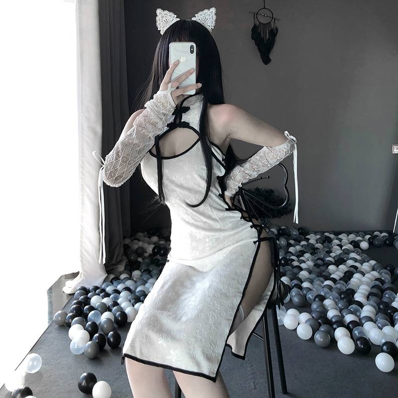 Women’s Anime Cosplay Costume Adult Products cb5feb1b7314637725a2e7: Black|White