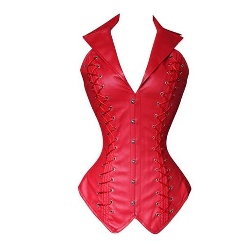 Women’s Leather Slimming Corset Adult Products cb5feb1b7314637725a2e7: Black|Red